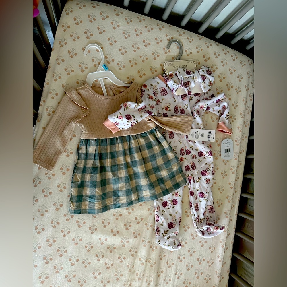 Dress & sleep and play onesie with bow